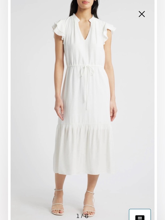 julia jordan Dresses & Skirts - NWT- Julia Jordan Flutter Sleeve Midi Dress, White, size 12